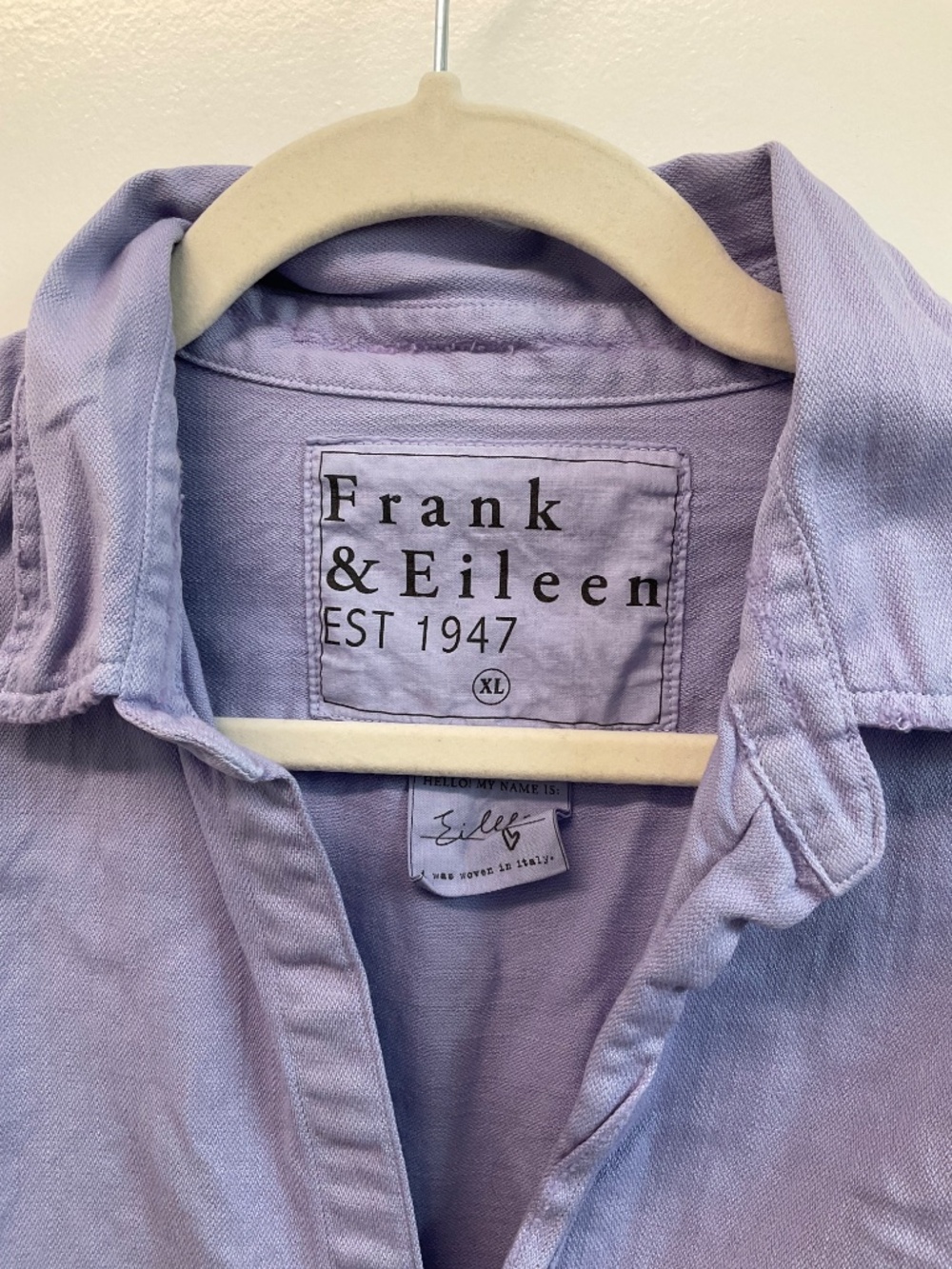 Frank & Eileen Eileen Relaxed Button-Up Shirt - Periwinkle Purple - Size XL - Picture 2 of 5